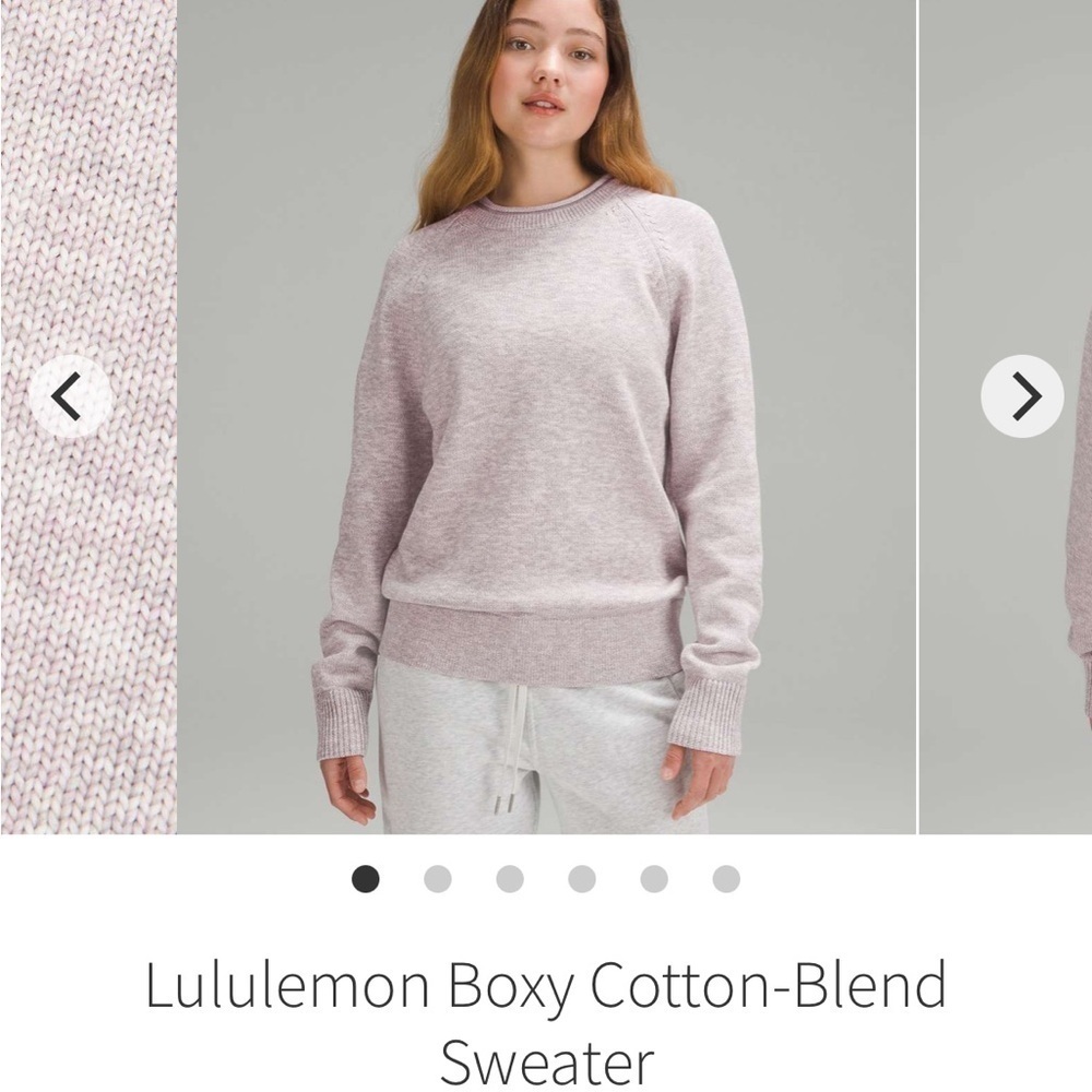 NWOT Lululemon Boxy Cotton-Blend Velvet Dust Gray Lavender Sweater size medium - Picture 8 of 8